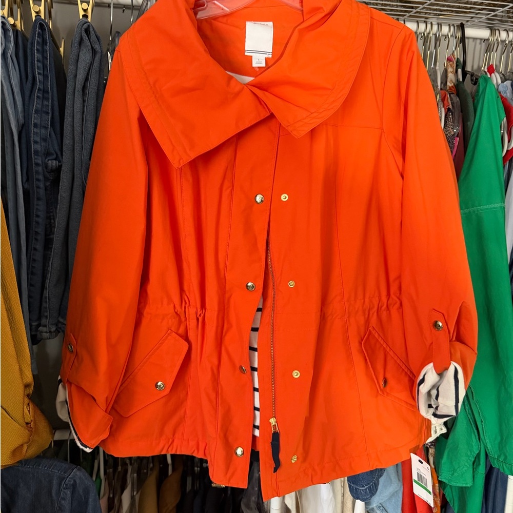 Nautica Women's Vibrant Orange Utility Jacket